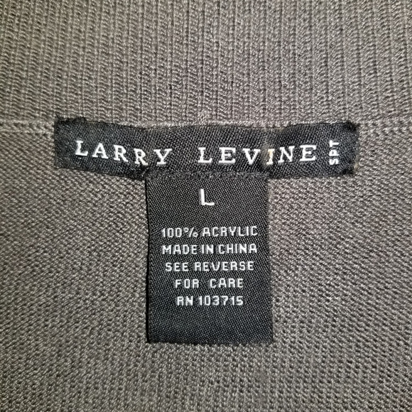 Larry Levine Gray Cardigan Size L - Picture 3 of 5